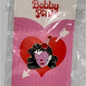 Sad Girl Clown Enamel Pin | Pink Heart | New